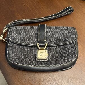 Dooney & Bourke Black and Gray Monogram Wristlet